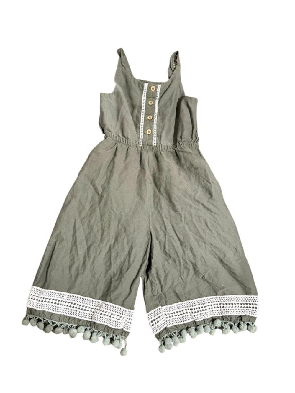 Tommy Bahama Girls Olive Boho Romper Size 5